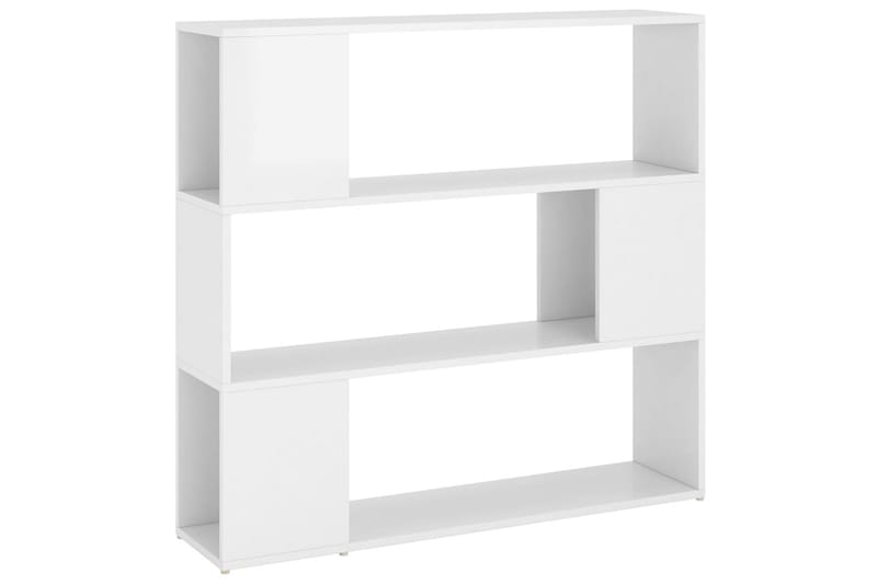bogskab/rumdeler 100x24x94 cm spånplade hvid højglans - Hvid - Opbevaring - Hylder & Reoler - Bogreol