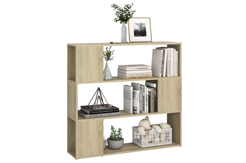 bogskab/rumdeler 100x24x94 cm spånplade sonoma-eg - Brun - Opbevaring - Hylder & Reoler - Bogreol