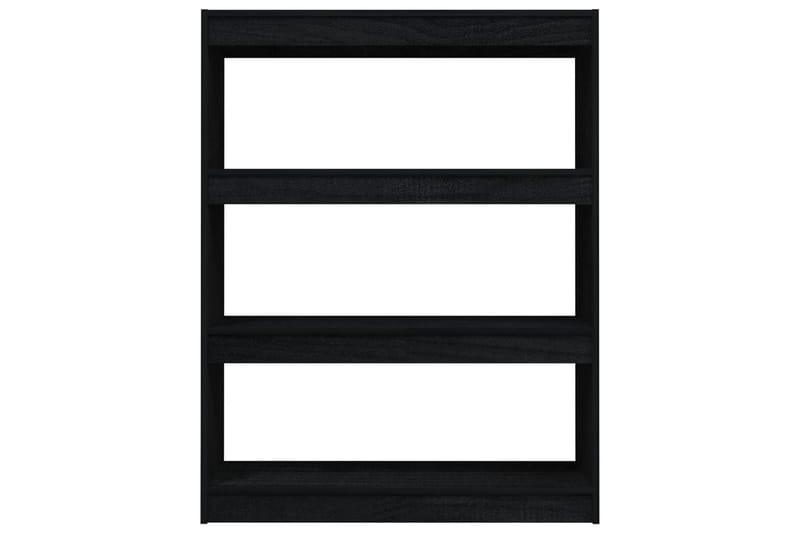 bogskab/rumdeler 100x30x103 cm massivt fyrretræ sort - Sort - Opbevaring - Hylder & Reoler - Bogreol