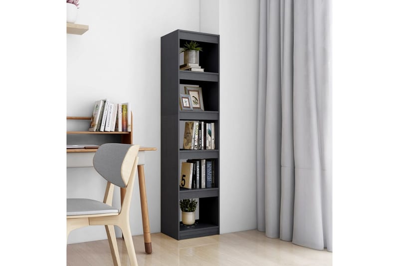 bogskab/rumdeler 40x30x167,5 cm massivt fyrretræ grå - Grå - Opbevaring - Hylder & Reoler - Bogreol