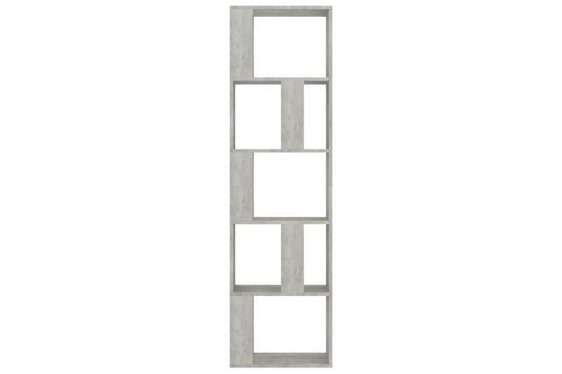 bogskab/rumdeler 45 x 24 x 159 cm spånplade betongrå - Bogreol