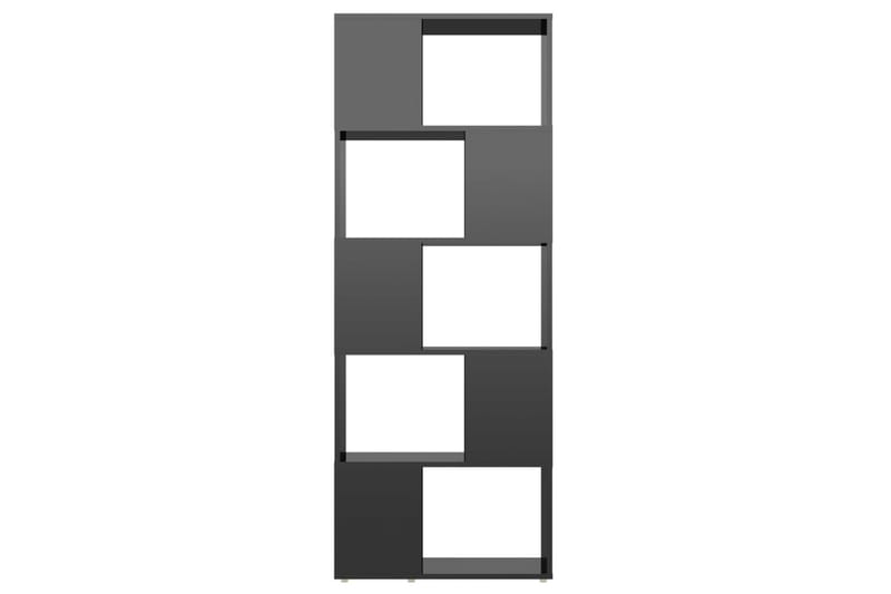 bogskab/rumdeler 60x24x155 cm spånplade sort højglans - Sort - Bogreol