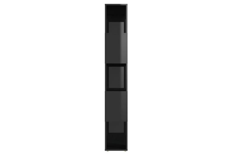 bogskab/rumdeler 60x24x155 cm spånplade sort højglans - Sort - Bogreol