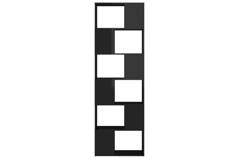 bogskab/rumdeler 60x24x186 cm spånplade sort højglans - Sort - Bogreol