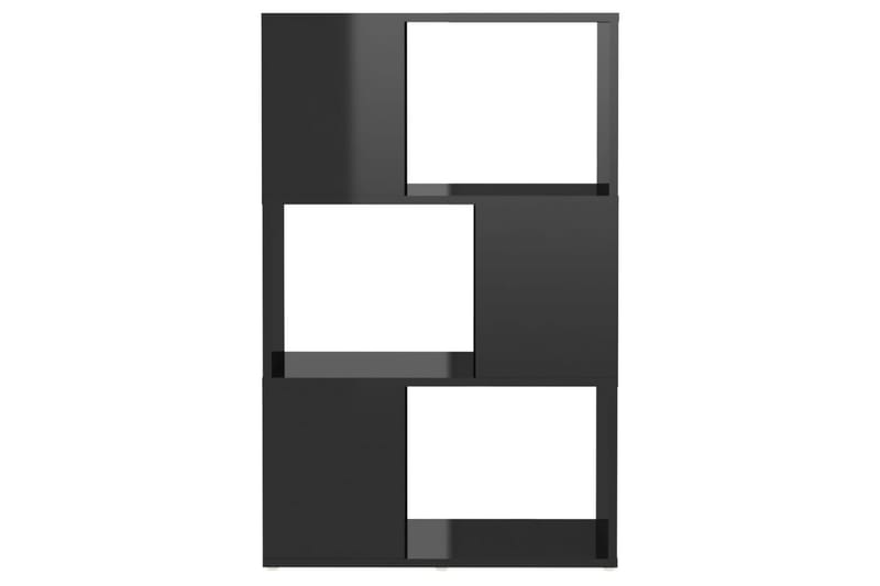 bogskab/rumdeler 60x24x94 cm spånplade sort højglans - Sort - Bogreol