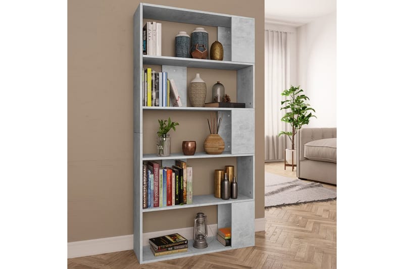bogskab/rumdeler 80 x 24 x 159 cm spånplade betongrå - Opbevaring - Hylder & Reoler - Bogreol