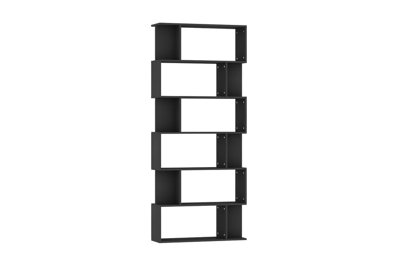 bogskab/rumdeler 80 x 24 x 192 cm spånplade sort - Bogreol