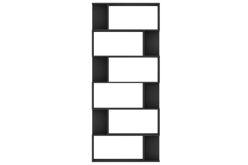 bogskab/rumdeler 80 x 24 x 192 cm spånplade sort - Bogreol