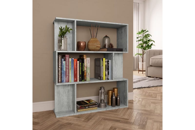 Bogskab/Rumdeler 80 X 24 X 96 Cm Spånplade Betongrå - Grå - Opbevaring - Hylder & Reoler - Bogreol