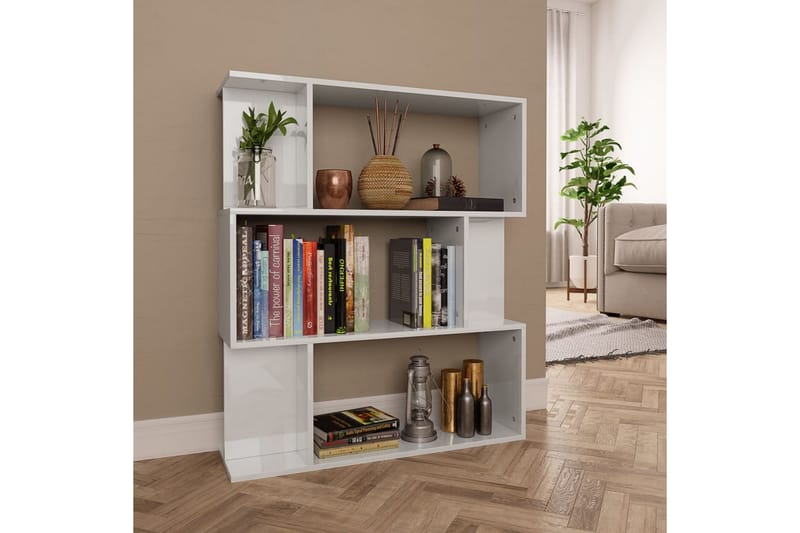 bogskab/rumdeler 80 x 24 x 96 cm spånplade hvid højglans - Opbevaring - Hylder & Reoler - Bogreol
