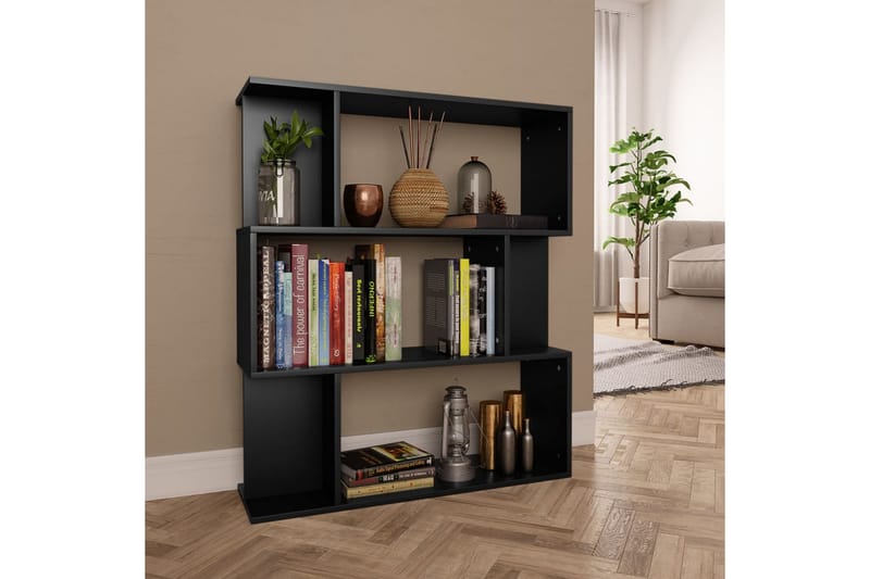 Bogskab/Rumdeler 80 X 24 X 96 Cm Spånplade Sort - Sort - Opbevaring - Hylder & Reoler - Bogreol