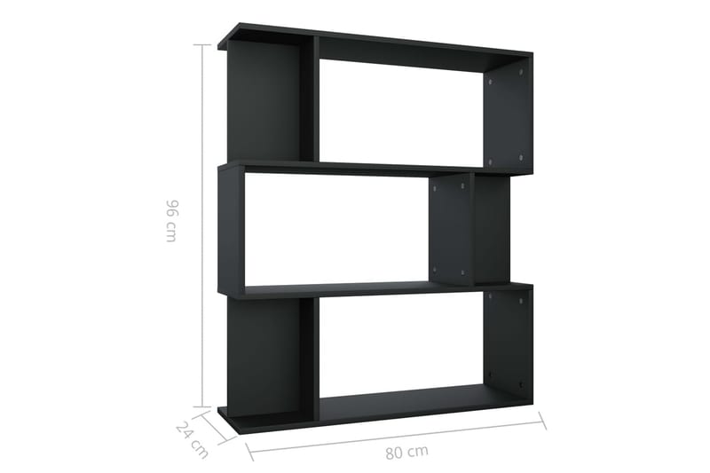 Bogskab/Rumdeler 80 X 24 X 96 Cm Spånplade Sort - Sort - Opbevaring - Hylder & Reoler - Bogreol