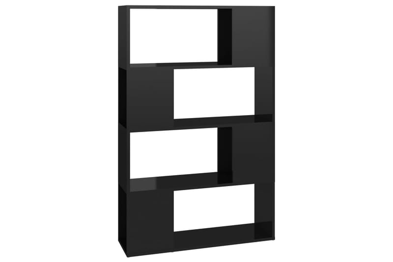 bogskab/rumdeler 80x24x124,5 cm spånplade sort højglans - Sort - Opbevaring - Hylder & Reoler - Bogreol