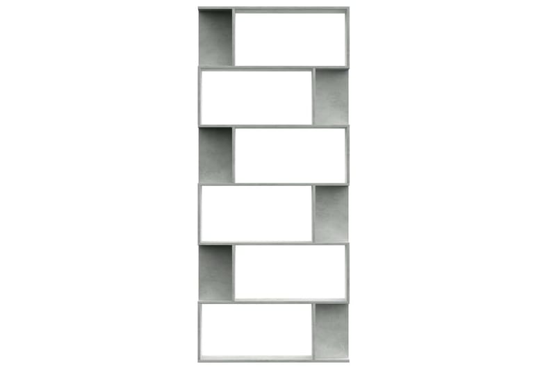 bogskab/rumdeler 80x24x192 cm spånplade betongrå - Bogreol