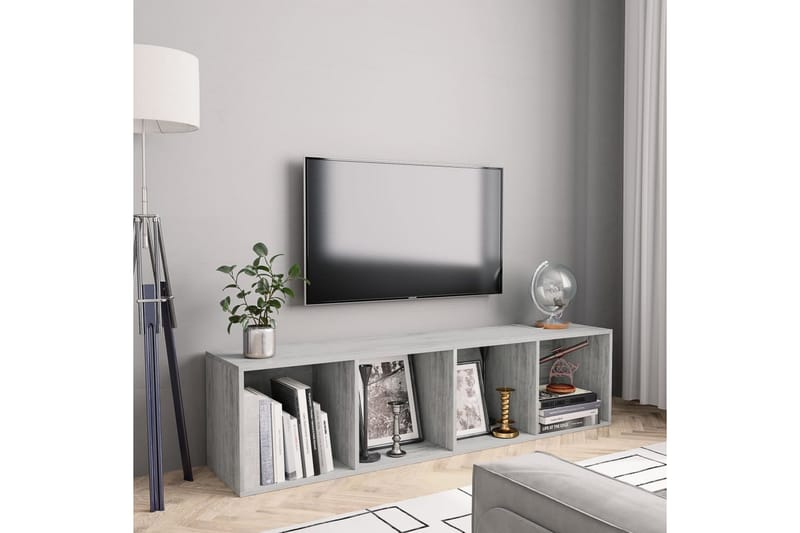 bogskab/tv-skab 143 x 30 x 36 cm betongrå - Opbevaring - Hylder & Reoler - Bogreol