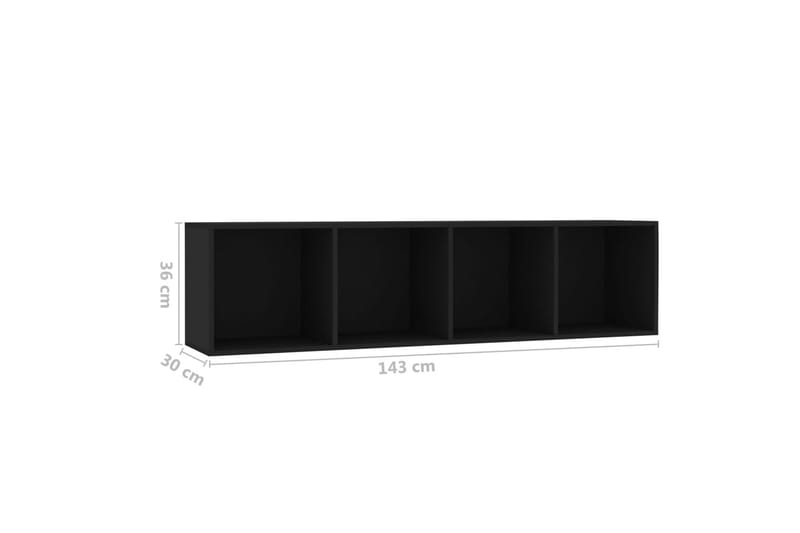 bogskab/tv-skab 143 x 30 x 36 cm sort - Bogreol