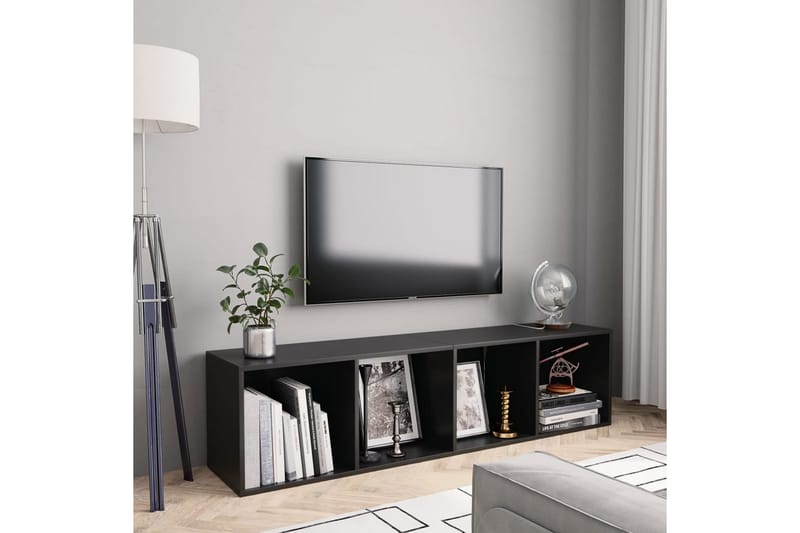 bogskab/tv-skab 143 x 30 x 36 cm sort - Opbevaring - Hylder & Reoler - Bogreol