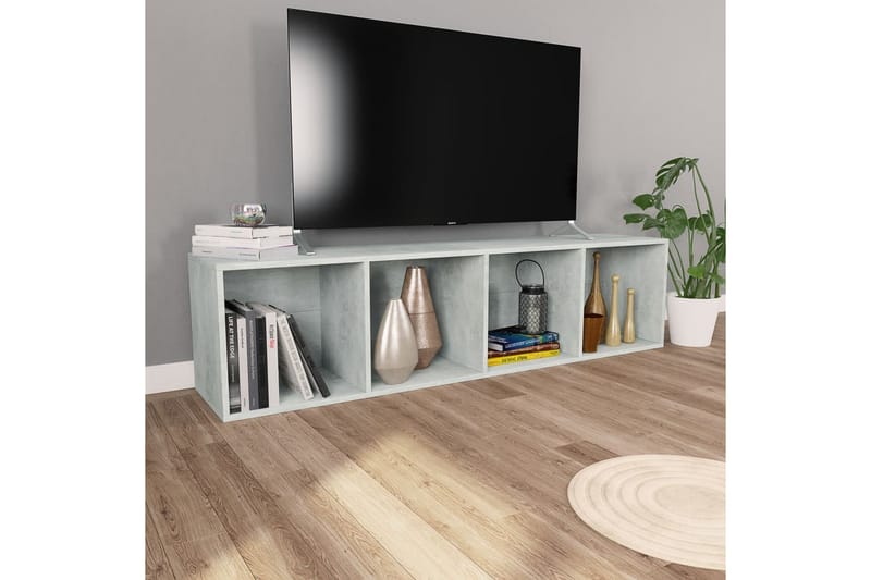 bogskab/tv-skab 36 x 30 x 143 cm spånplade betongrå - Opbevaring - Hylder & Reoler - Bogreol