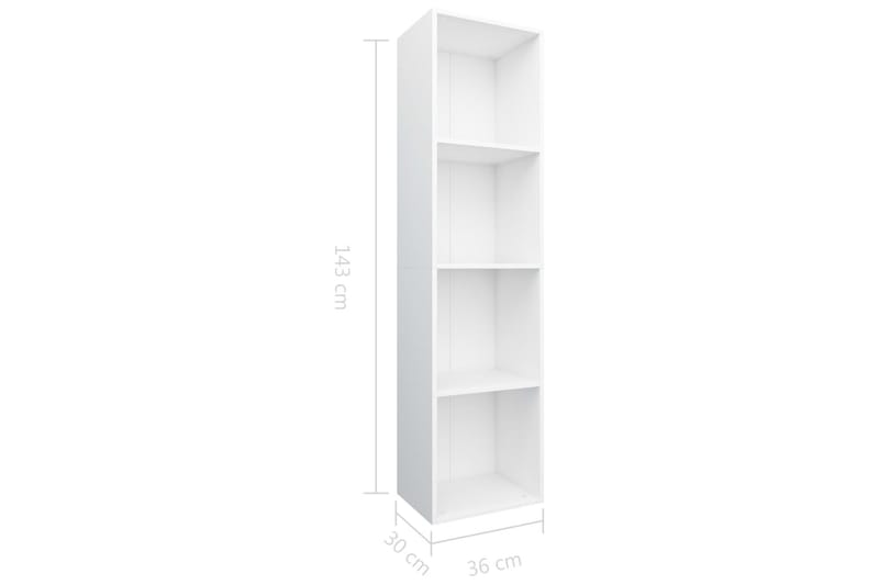 Bogskab/Tv-Skab 36 X 30 X 143 Cm Spånplade Hvid - Hvid - Opbevaring - Hylder & Reoler - Bogreol