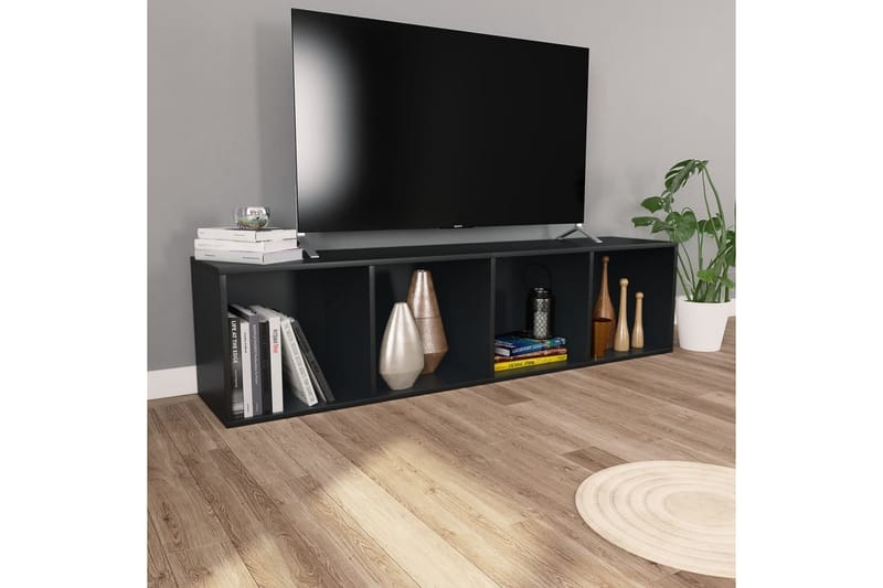 Bogskab/Tv-Skab 36 X 30 X 143 Cm Spånplade Sort - Sort - Opbevaring - Hylder & Reoler - Bogreol