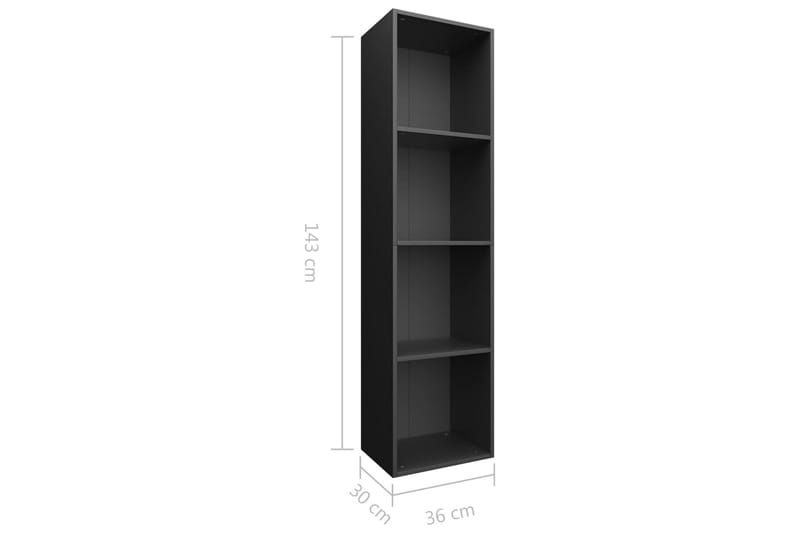 Bogskab/Tv-Skab 36 X 30 X 143 Cm Spånplade Sort - Sort - Opbevaring - Hylder & Reoler - Bogreol
