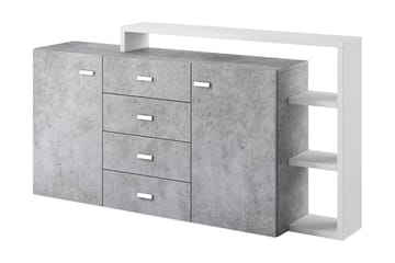 Bota Bogreol 180 cm i Malet Træ - Betongrå - Opbevaring - Hylder & Reoler - Bogreol