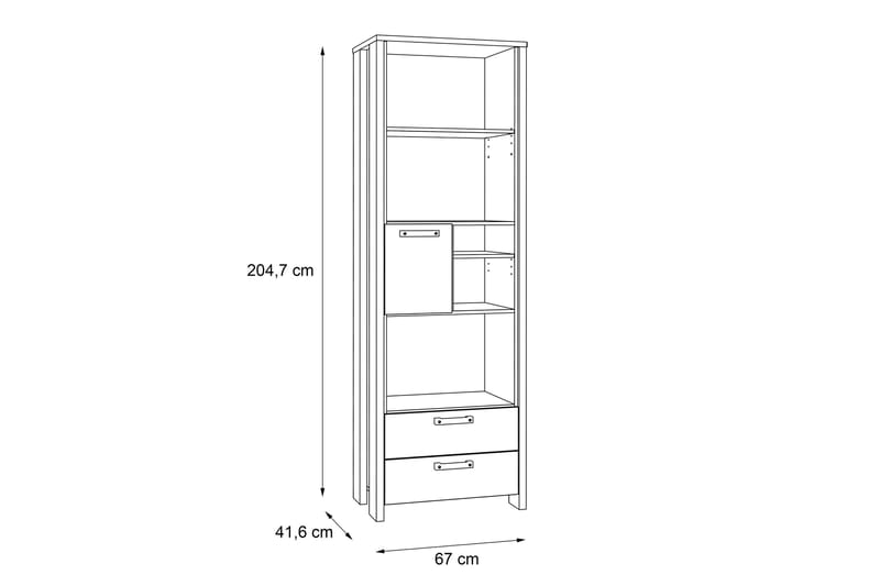 Cadle Hylde 67 cm - Brun/Grå - Opbevaring - Hylder & Reoler - Bogreol