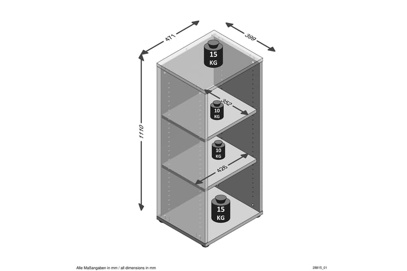 Calvia Reol 47 cm - Hvid - Opbevaring - Hylder & Reoler - Bogreol