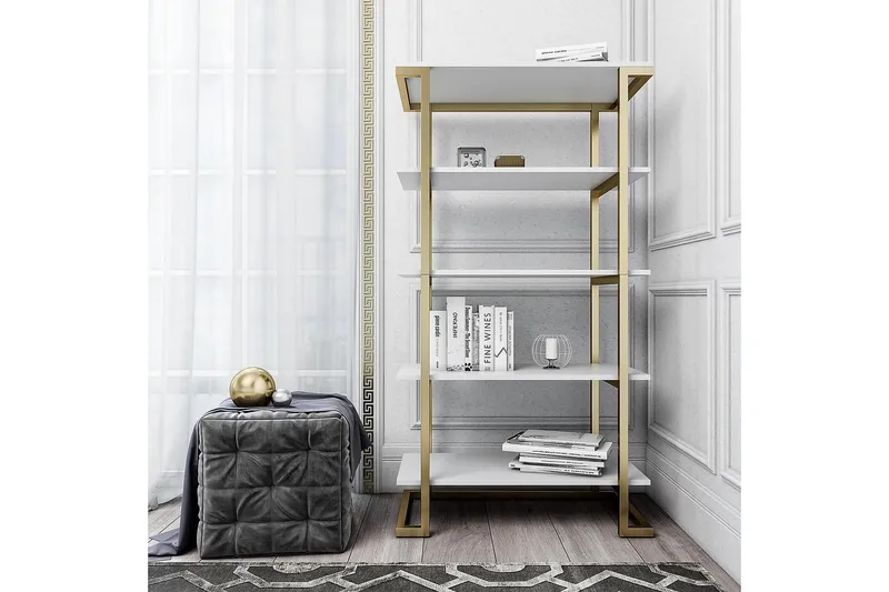 Camila Bogreol 76x40 cm Hvid - CosmoLiving - Opbevaring - Hylder & Reoler - Bogreol