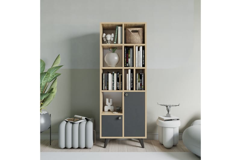 Casabetania Bogreol 30x60 cm - Antracit/Natur - Opbevaring - Hylder & Reoler - Bogreol