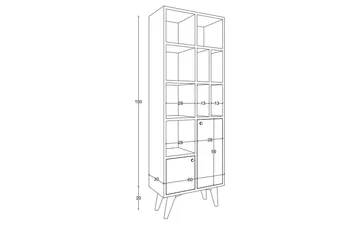 Casabetania Bogreol 30x60 cm - Natur/Antracit - Opbevaring - Hylder & Reoler - Bogreol