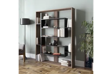Caulside Bogreol 120 cm - Valnød|Sort - Opbevaring - Hylder & Reoler - Bogreol