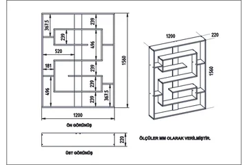 Caulside Bogreol 120 cm - Valnød|Sort - Opbevaring - Hylder & Reoler - Bogreol