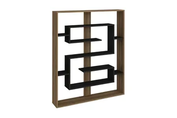 Caulside Bogreol 120 cm - Valnød|Sort - Opbevaring - Hylder & Reoler - Bogreol