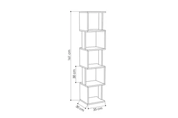 Chiranda Bogreol 35 cm i Eg - Brun|Grå - Opbevaring - Hylder & Reoler - Bogreol