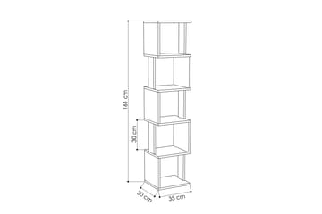 Chiranda Bogreol 35 cm i Lyst Træ - Hvid|Brun - Opbevaring - Hylder & Reoler - Bogreol