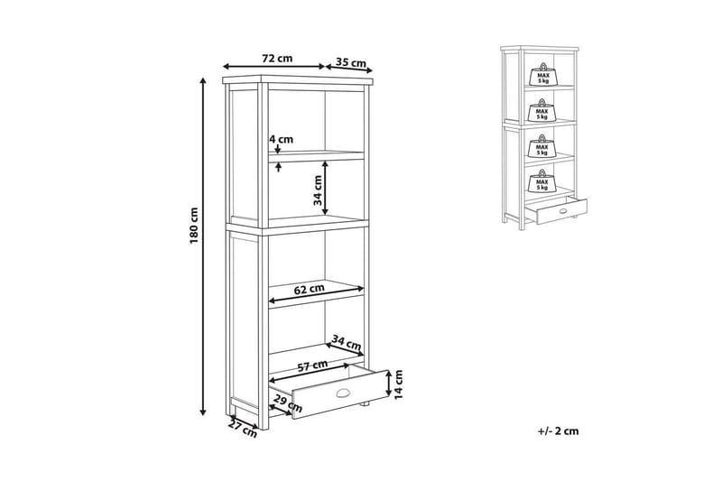 Bogreol Clio med 4 hylder - Opbevaring - Hylder & Reoler - Bogreol