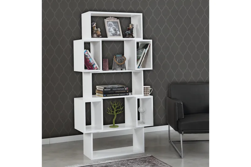 Comfortale Bogreol 84 cm i Malet Træ - Hvid - Opbevaring - Hylder & Reoler - Bogreol