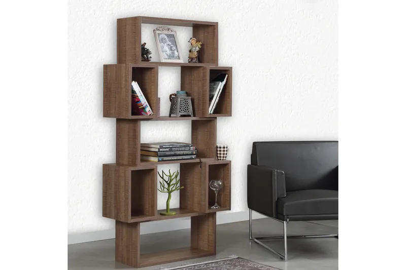 Comfortale Bogreol 84 cm i Valnød - Brun - Opbevaring - Hylder & Reoler - Bogreol