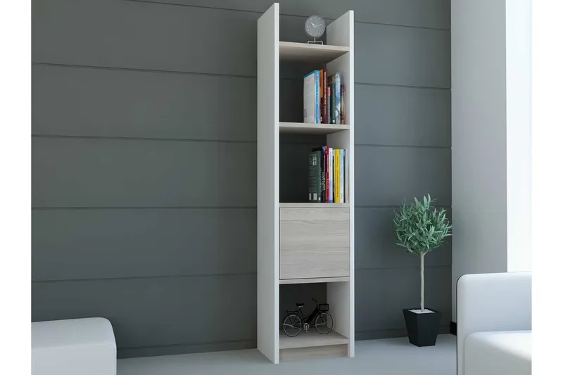 Cordolle bogreol smal, Hvid