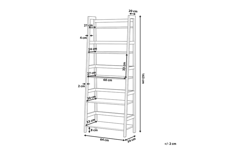 Croydon Bogreol 64 cm i Træ med Metalramme - Lysebrun - Opbevaring - Hylder & Reoler - Bogreol