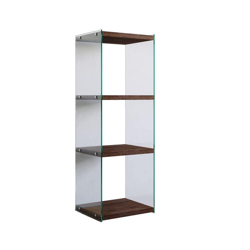 Dalshult Bogreol 40 cm i Glas med Træplade - Gennemsigtig - Opbevaring - Hylder & Reoler - Bogreol