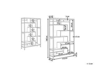 Daven Bogreol 115 cm i Træ med Metalstativ - Brun - Opbevaring - Hylder & Reoler - Bogreol