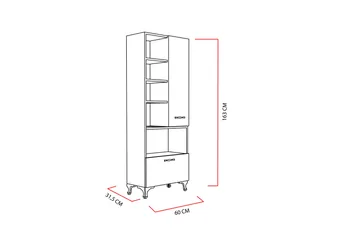Decorotika Bogreol 60 cm i Malet Træ - Hvid - Opbevaring - Hylder & Reoler - Bogreol