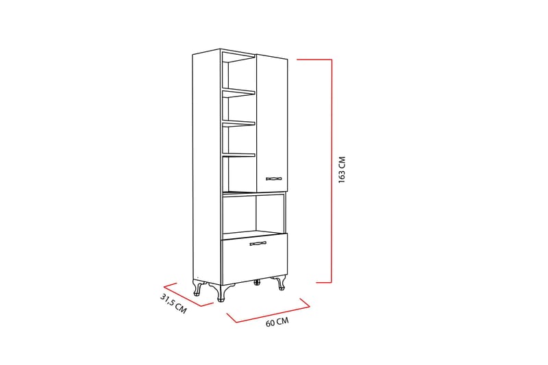 Decorotika Bogreol 60 cm i Malet Træ - Hvid - Opbevaring - Hylder & Reoler - Bogreol
