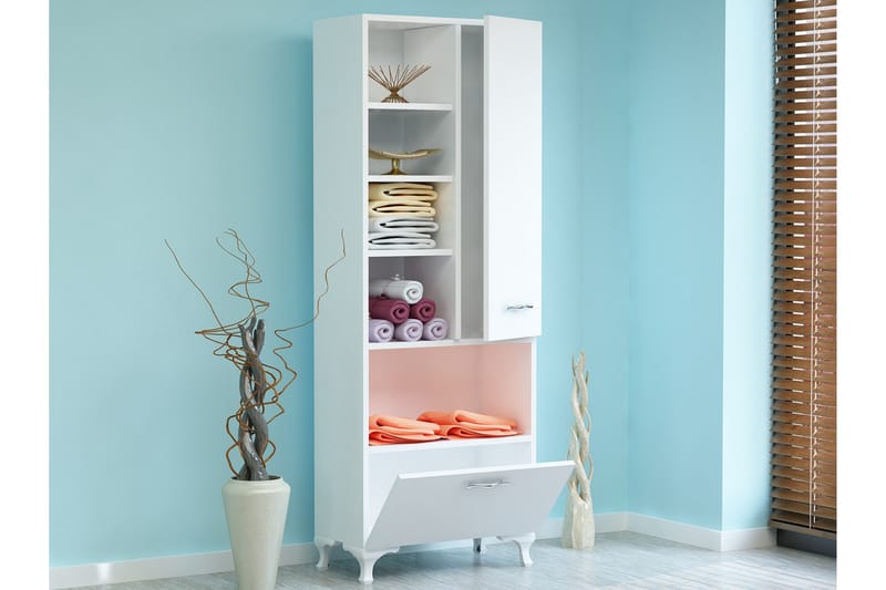 Decorotika Bogreol 60 cm i Malet Træ - Hvid - Opbevaring - Hylder & Reoler - Bogreol