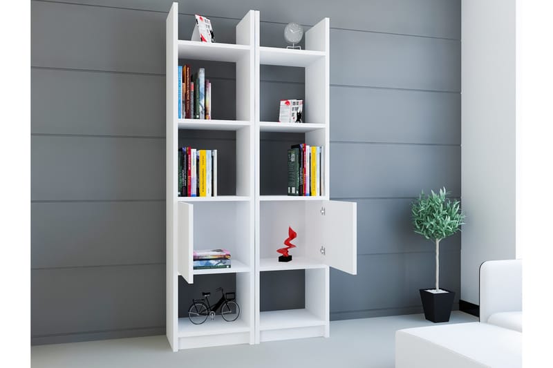 Decorotika Bogreol 66 cm i Malet Træ - Extra Hvid - Opbevaring - Hylder & Reoler - Bogreol