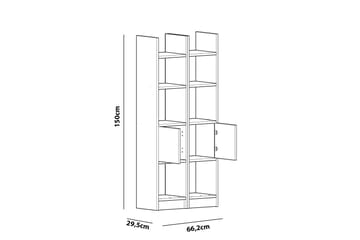Decorotika Bogreol 66 cm i Malet Træ - Extra Hvid - Opbevaring - Hylder & Reoler - Bogreol