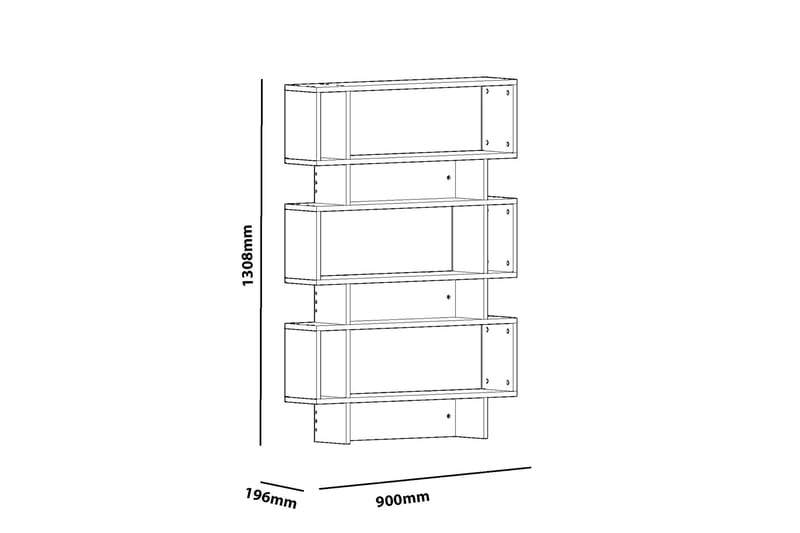 Decorotika Bogreol 90 cm i Malet Træ - Hvid - Opbevaring - Hylder & Reoler - Bogreol