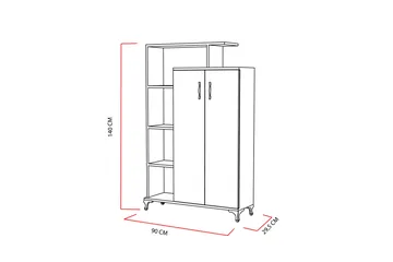 Decorotika Bogreol 90 cm i Malet Træ - Hvid - Opbevaring - Hylder & Reoler - Bogreol